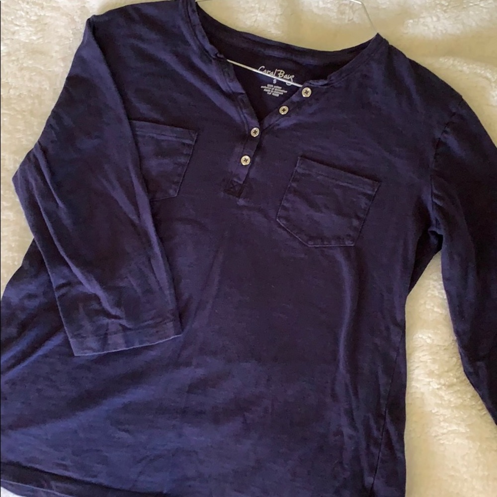 Navy Blue 3 Quarter Sleeve Shirt